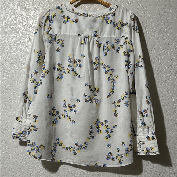 New-Talbots Petite Pleaded Ruffle Trim Floral Blouse. NWOT - Picture 7 of 14
